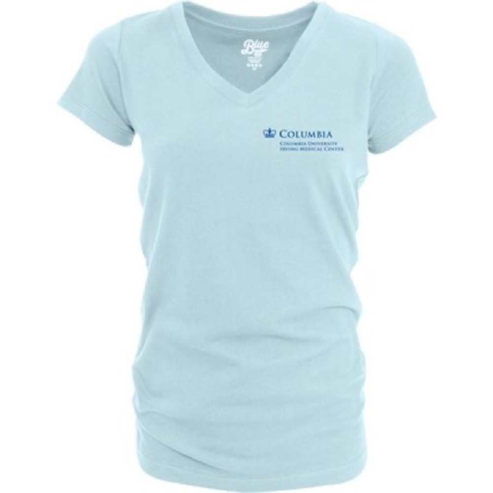 Columbia University Irving Medical Center Women’s V-Neck Light Blue T-shirt, L